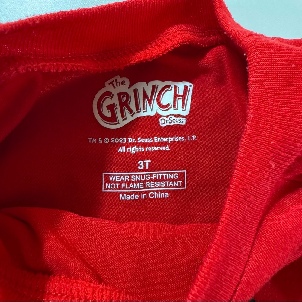 Dr. Seuss MERRY GRINCHMAS Pajama Lounge Set Size 3T Christmas PJ's Red Green - Picture 4 of 16